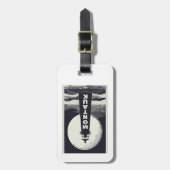 Montauk Point vuurtoren Moon Bagagelabel (Voorkant verticaal)