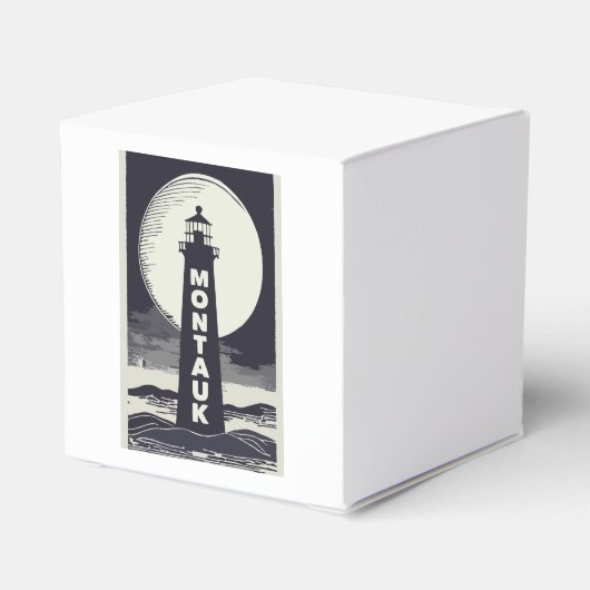 Montauk Point vuurtoren Moon Bedankdoosjes (Achterkant)