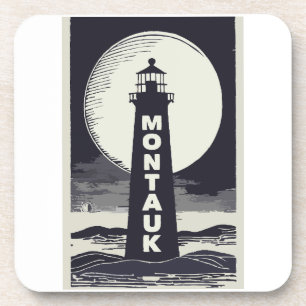 Montauk Point vuurtoren Moon Bier Onderzetter