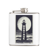 Montauk Point vuurtoren Moon Heupfles (Voorkant)