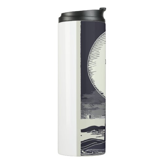 Montauk Point vuurtoren Moon Thermosbeker (Gedraaid links)