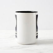 Montauk Point vuurtoren Moon Tweekleurige Koffiemok (Center)