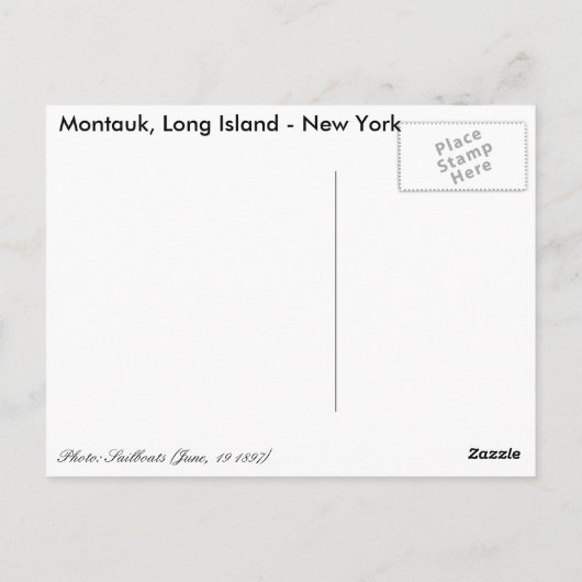 Montauk Sailships (juni.19.1897) Briefkaart (Achterkant)