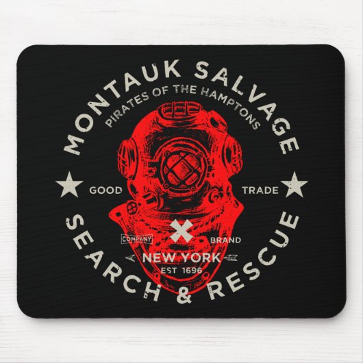 Montauk Salvage Co. Dive Helmet Mousepad Muismat (Voorkant)
