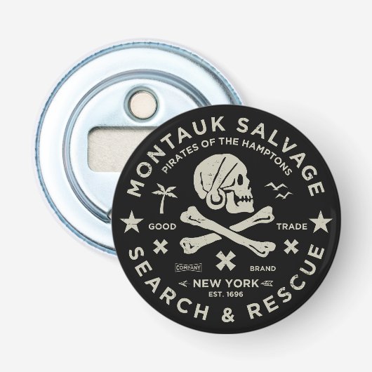Montauk Salvage Co. Flesopener Button Flesopener (Voorkant)