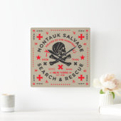 Montauk Salvage Co. Militaire stijl Muur Clack Vierkante Klok (Huis)