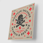 Montauk Salvage Co. Militaire stijl Muur Clack Vierkante Klok (Hoek)