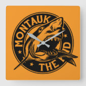 Montauk Salvage Co. Montauk De Eindwandklok Vierkante Klok (Voorkant)