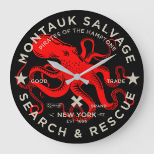 Montauk Salvage Co. Octopus Large Wall Clock Grote Klok