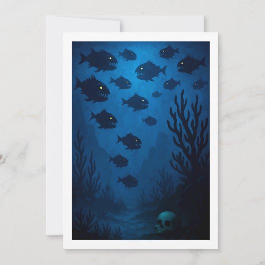 Montauk Salvage Co. Piranha Card 5x7 Save The Date (Voorkant)