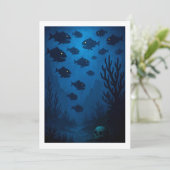 Montauk Salvage Co. Piranha Card 5x7 Save The Date (Staand voorkant)