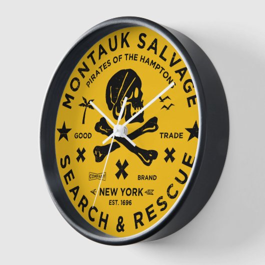 Montauk Salvage Co. Pirate Wall Clock v2 (Hoek)