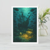 Montauk Salvage Co. Shipwreck Card 5x7 Save The Date (Staand voorkant)