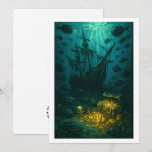 Montauk Salvage Co. Shipwreck Card 5x7 Save The Date (Voorkant / Achterkant)