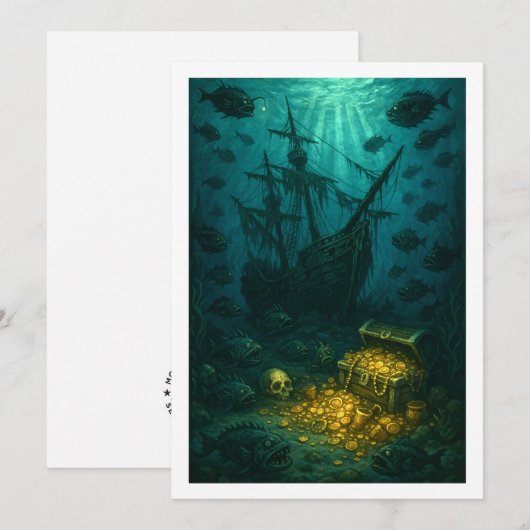 Montauk Salvage Co. Shipwreck Card 5x7 Save The Date (Voorkant / Achterkant)