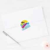 Montauk Surfing Ronde Sticker (Envelop)