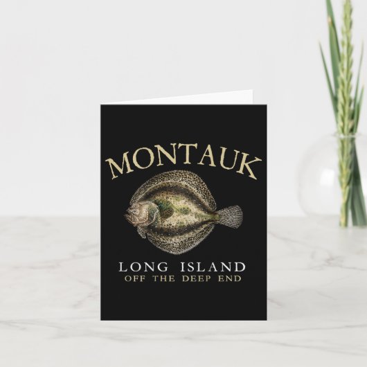 Montauk uit de Deep End Fluke Flounder Gevist op Kaart (Voorkant)