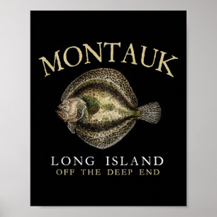 Montauk uit de Deep End Fluke Flounder Gevist op Poster