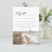 MONTAUK Waterverf in New York Kustlijn RSVP-kaart Kaart (Staand voorkant)