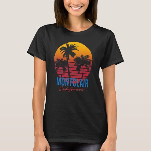  Montclair California Palm Trees Sunset CA T-shirt (Voorkant)