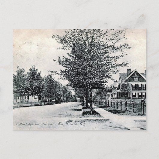 Montclair, New Jersey, Midland Ave Uitzicht Vintag Briefkaart (Voorkant)