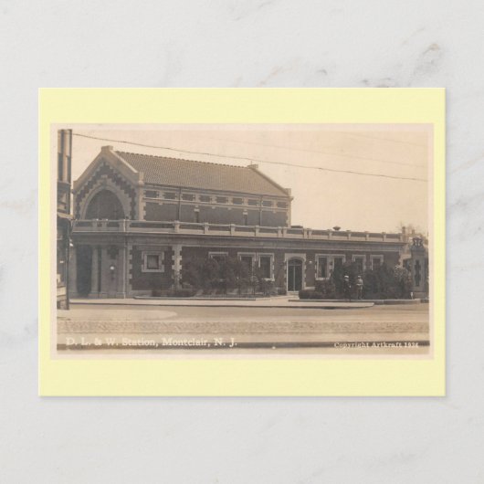 Montclair NJ Train Station 1936  stijl Briefkaart (Voorkant)