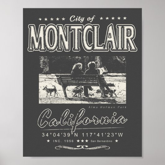 MONTCLAIR SAN BERNARDINO - VINTAGE VAN CALIFORNIË POSTER (Voorkant)