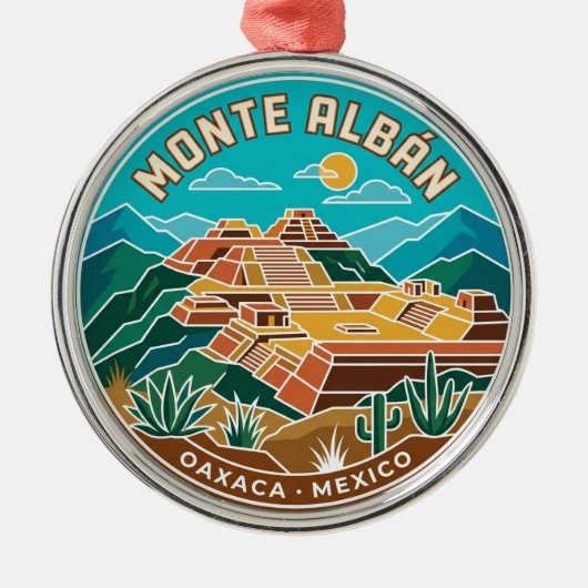 Monte Albán Mexico Metalen Ornament (Voorkant)