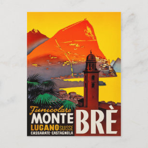 Monte Brè, Lugano, Zwitserland Briefkaart