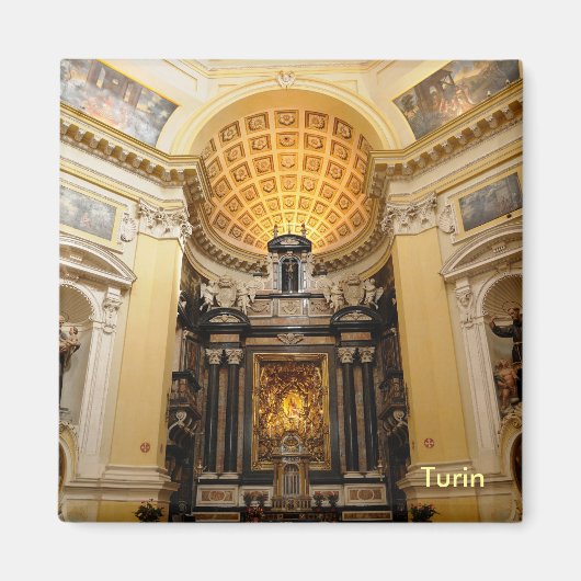 Monte Cappuccini kerk op berg in Turijn Magneet (Voorkant)