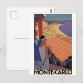 Monte Carlo Art Deco Tennis briefkaart (Voorkant / Achterkant)