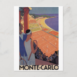 Monte Carlo  Art Deco Tennis briefkaart