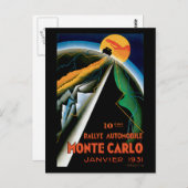 Monte Carlo Auto Rally ~  Automobile Ad Briefkaart (Voorkant / Achterkant)