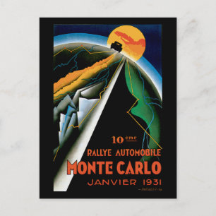 Monte Carlo Auto Rally ~  Automobile Ad Briefkaart