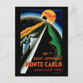 Monte Carlo Auto Rally ~ Automobile Ad Briefkaart (Voorkant)