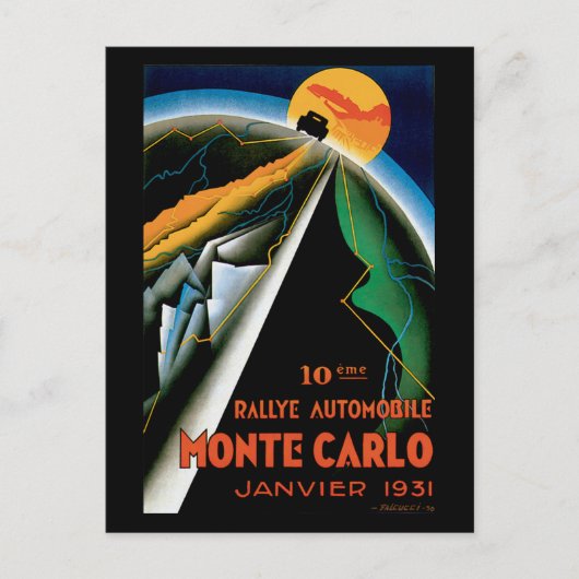 Monte Carlo Auto Rally ~  Automobile Ad Briefkaart (Voorkant)