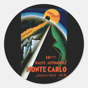 Monte Carlo Auto Rally ~ Automobile Ad Ronde Sticker