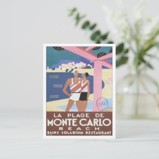 Monte Carlo Beach Briefkaart (Staand voorkant)
