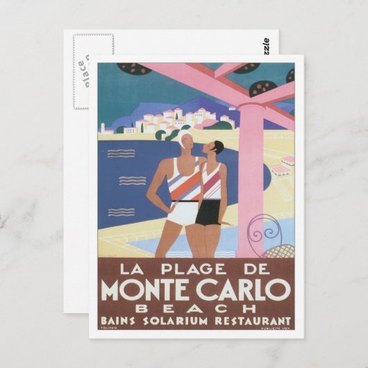  Monte Carlo Beach Briefkaart (Voorkant / Achterkant)