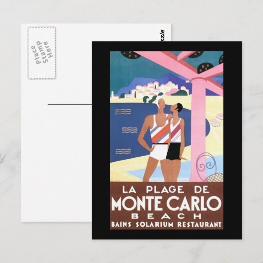 Monte Carlo Beach Briefkaart (Voorkant / Achterkant)