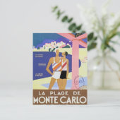  Monte Carlo Beach Briefkaart (Staand voorkant)