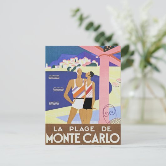 Monte Carlo Beach Briefkaart (Staand voorkant)