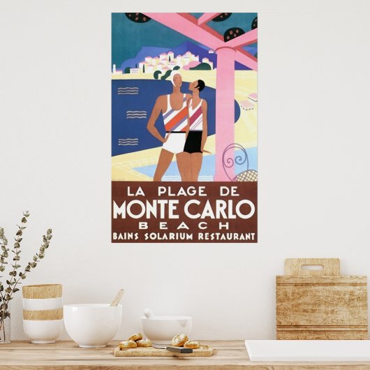 Monte Carlo Beach Poster (Keuken)