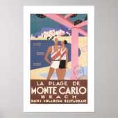  Monte Carlo Beach Travel Poster (Voorkant)