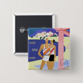 Monte Carlo Beach Vierkante Button 5,1 Cm (Voorkant /achterkant)