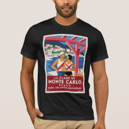 Monte Carlo Beach  – Vintage Art Deco Riviera Reis T-shirt