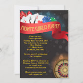 MONTE CARLO CASINO NIGHT Fund Invitation Kaart (Voorkant)