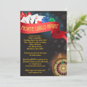 MONTE CARLO CASINO NIGHT Fund Invitation Kaart (Staand voorkant)