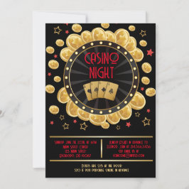 MONTE CARLO CASINO NIGHT Fund Invitation Kaart