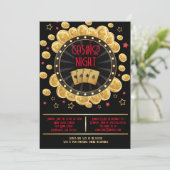 MONTE CARLO CASINO NIGHT Fund Invitation Kaart (Staand voorkant)